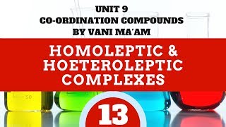 Homoleptic & Hoeteroleptic complexes| Part -13| Unit 9| CBSE class12 chemistry coordination compound