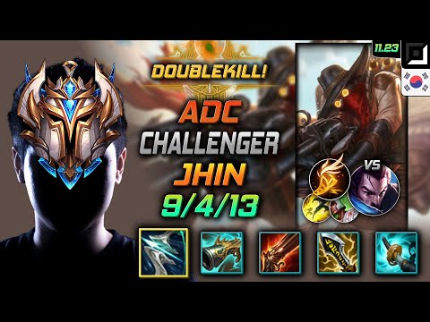 Challenger Jhin Adc vs Yasuo - 챌린저 원딜 진 돌풍 기발 - LOL KR 11.23