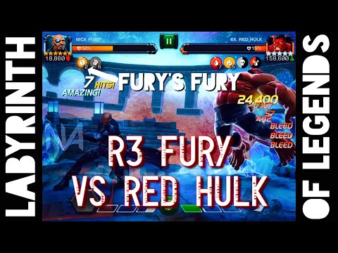 Labyrinth of Legends - Unawakened Rank 3 6 Star Nick Fury vs Red Hulk
