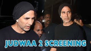 Dapper Akshay Kumar Snapped At Judwaa 2 Special Screening