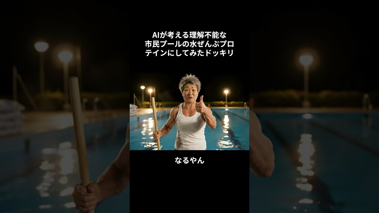 市民プールの水ぜんぶプロテインにしてみたドッキリ #ジム教育修士課程 #aiおばあちゃん #筋トレ女子 #筋トレ好きと繋がりたい