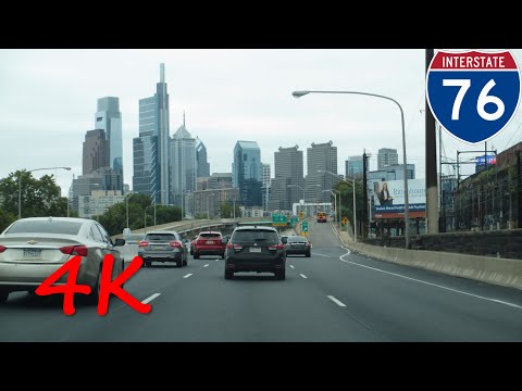 ⁴ᴷ Schuylkill Expressway (Interstate 76) eastbound [4K VIDEO]