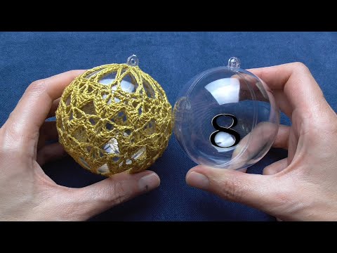 "Joy" bauble with plastic/acrylic filling, 8cm - Crochet