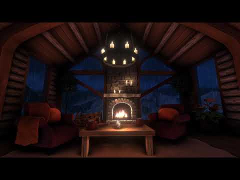 Cozy Cabin with Thunderstorm Sounds for 12 Hours | Rain ...