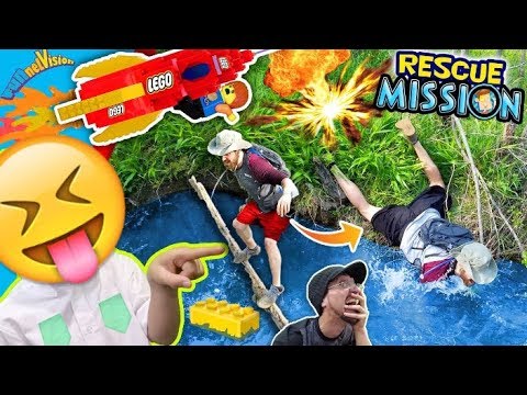 He Fell in da Swamp! LEGO ROCKET RESCUE MISSION! TRY NOT TO LAUGH! FUNnel Vision Kids Adventure Vlog