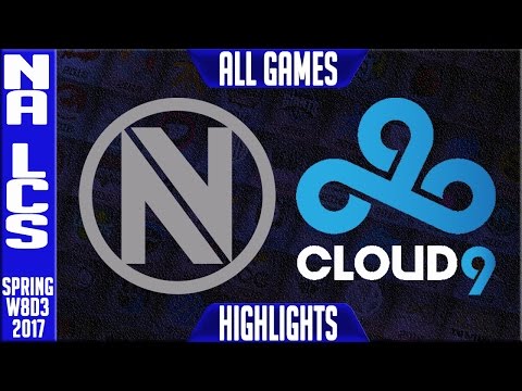 Envyus vs Cloud 9 All Games - NA LCS W8D3 Spring 2017 - NV vs C9 All Games