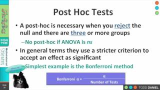 12-3 ANOVA Post Hoc Tests