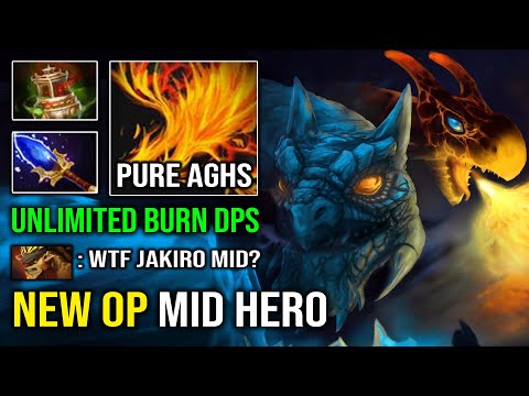 NEW OP MID HERO Unlimited Burn DPS Aghs Jakiro 100% Pure DMG Macropyre Crazy Meta Dota 2