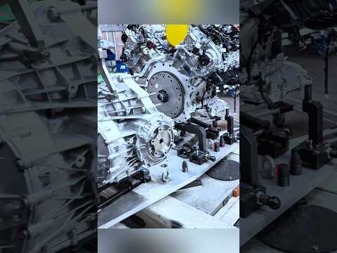 How the Audi EA839 V6 Engine Is Assembled to the DL552 Transmission #cars #automobile #mechanic