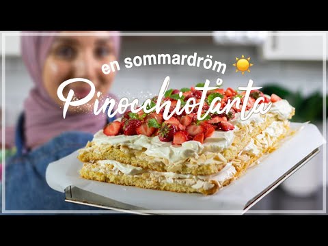 Pinocchiotårta - klassisk jordgubbstårta | Lär dig baka med Camilla Hamid
