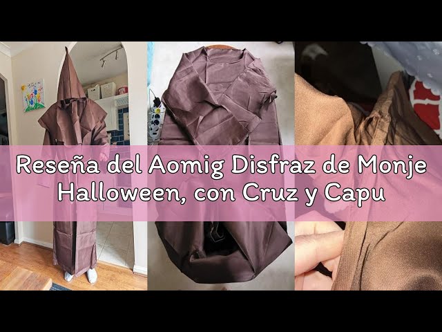 Vídeo relacionado con CNVAUIE Renaissance Snapback Abrigo con Capucha para Hombre, Disfraz Medieval de Bruja, Halloween (Verde)