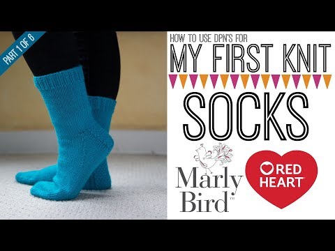 My First Knit Socks on Double Pointed Needles Part 1 of 6