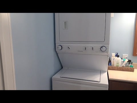 FRIGIDAIRE LAUNDRY CENTER WASHER DRYER COMBO COMBINATION CUSTOMER REVIEW AND CLOSE UP LOOK