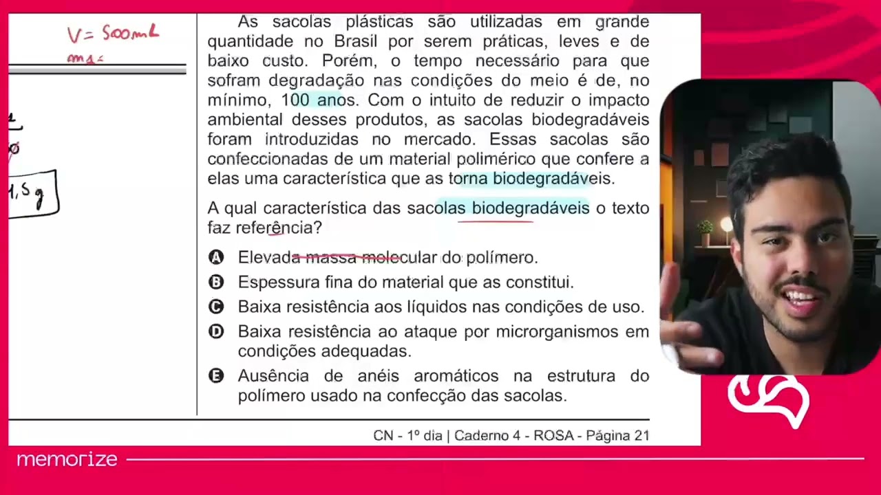 Resolução em Vídeo — Questão 61 ENEM 2016 PPL