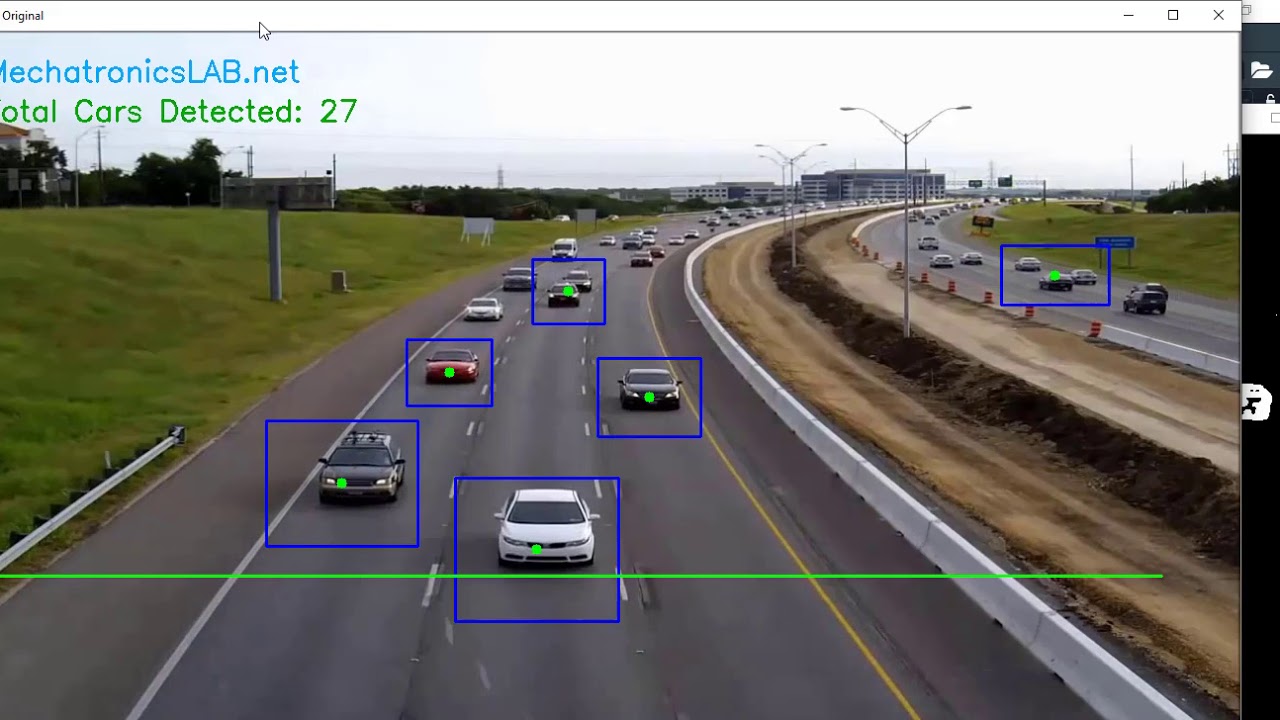 vehicle counting system built with Python/OpenCV