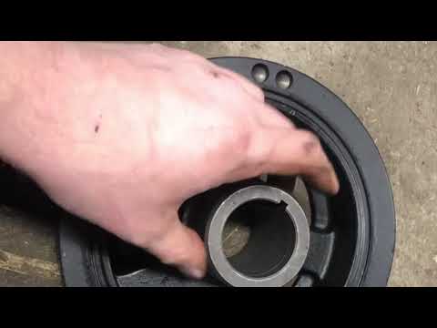 GSC 6.5L diesel harmonic balancer install, in the engine bay.