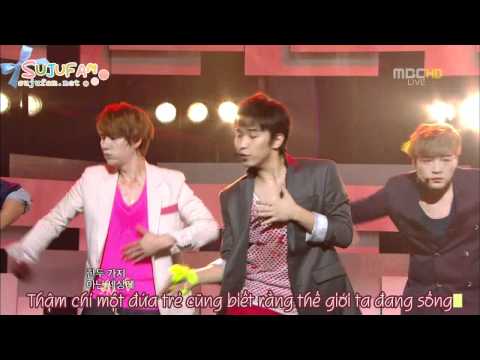 [SJF Vietsub] 110608 Super Junior - Mr.Simple (Music core Comeback Stage)