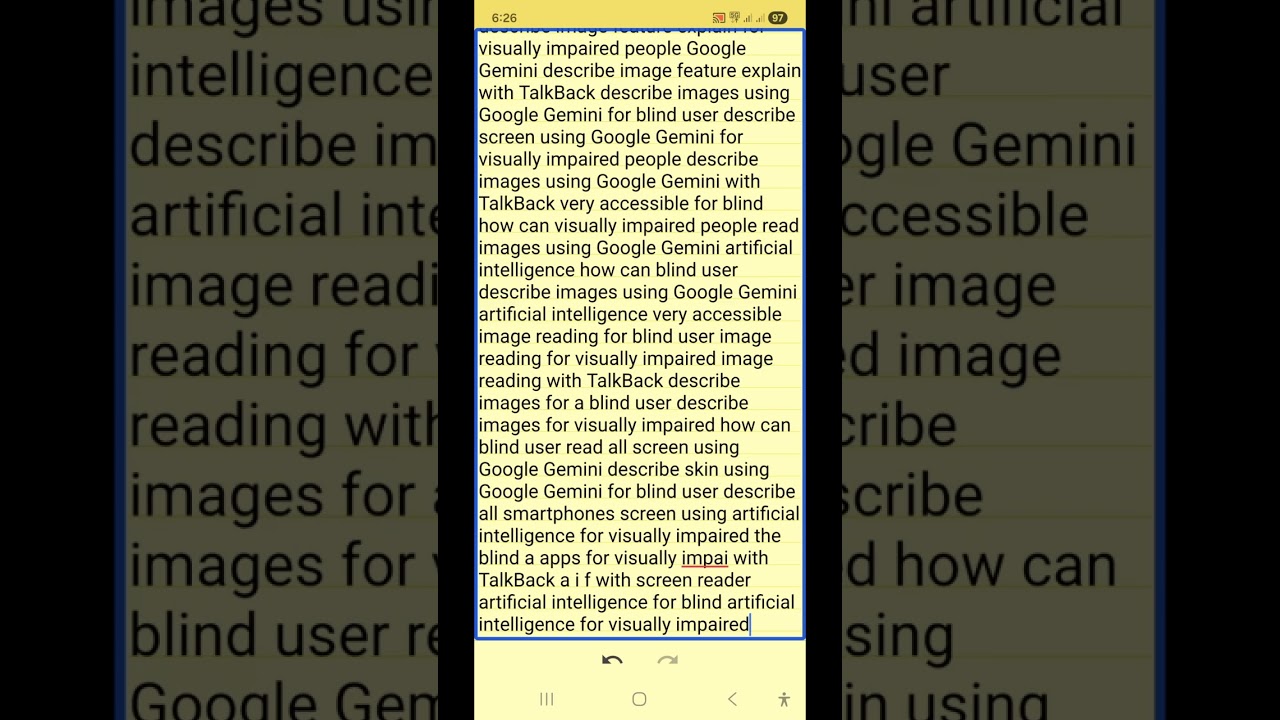 describe image and describe screen without TalkBack on Google AI for blind Gemini powerful feature 