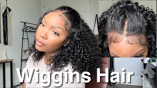 Best curly HD Lace wig!!| HOW I APPLY MY LACE FRONT WIG|FT. Wiggins Hair|MESHIA LATTIMORE