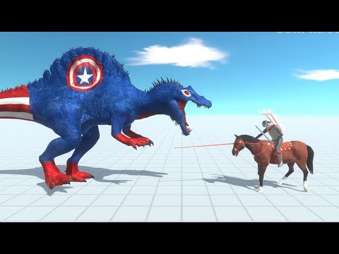 SUPERHERO SKIN - Spinosaurus Vs All Units (Ancient Human) - Animal Revolt Battle Simulator
