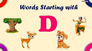 Learn Words Starting With Letter D | 40 Words that begin with D | List of D words - Kids Entry