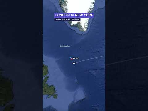 LONDON to NEW YORK Flight Route, Time and Distance