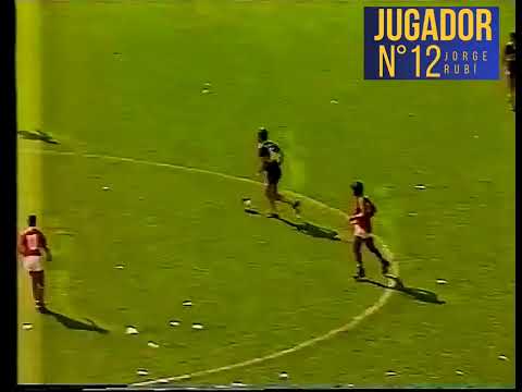 Torneo 1989-1990 Argentinos vs Boca en Atlanta.Caida de un paravalanchas y rotura de tablones.