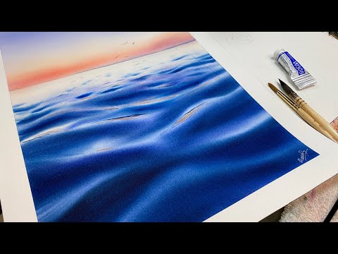 How to paint realistic water ripples with watercolors | WET ON WET