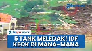 5 Tank Merkava Israel Porak-poranda Digempur Roket & Rudal, Kumpulan Tentara di Beberapa Titik Keok