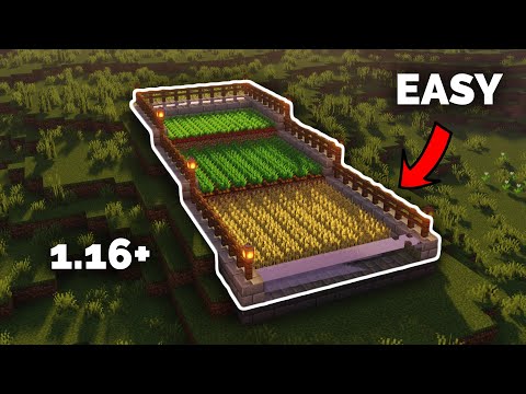 Minecraft How to Make an EASY Semi-Automatic Crop Farm 1.20+ Tutorial