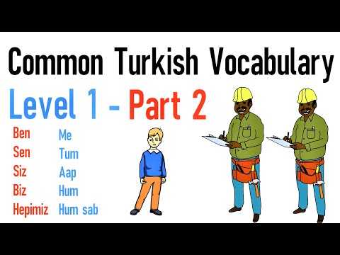 Common Turkish Vocabulary - Level 1 (Part 2) - Urdu Hindi