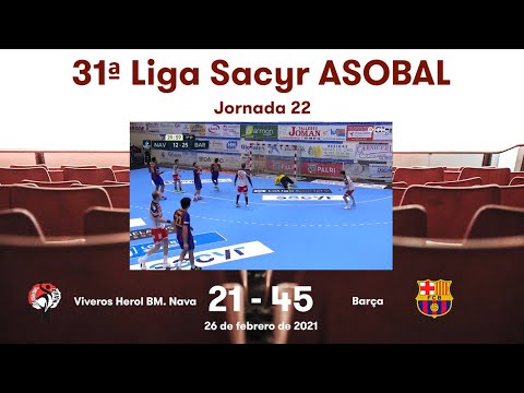 31ª Liga Sacyr ASOBAL J22: Viveros Herol BM. Nava - Barça 21-45