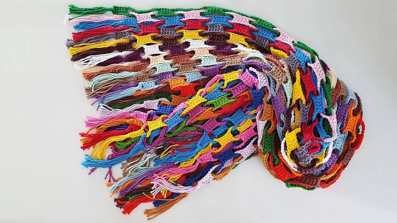 Blanket with LEFTOVER YARN