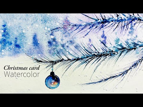Watercolor Christmas Card Painting | Easy Winter Tutorial