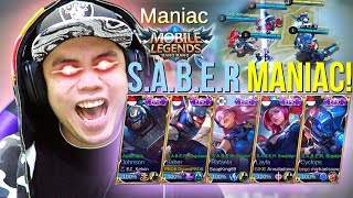 Download lagu FULL TEAM YOUTUBER S.A.B.E.R SKIN EPIC AUTO MANIAC!!! - Mobile Legends Indonesia #79 mp3