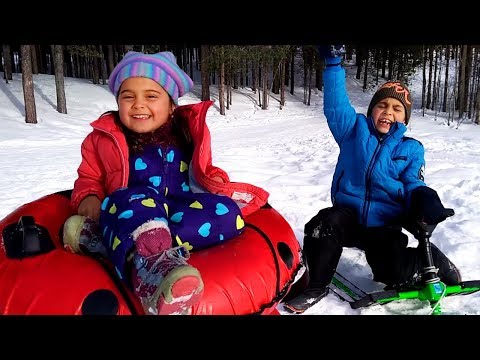Fındık ailesi. Mikail'in ve Meryem'in kar eğlencesi