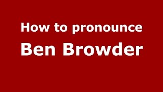 How to pronounce Ben Browder