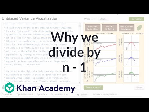 Why We Divide By N 1 In Variance Video Khan Academy