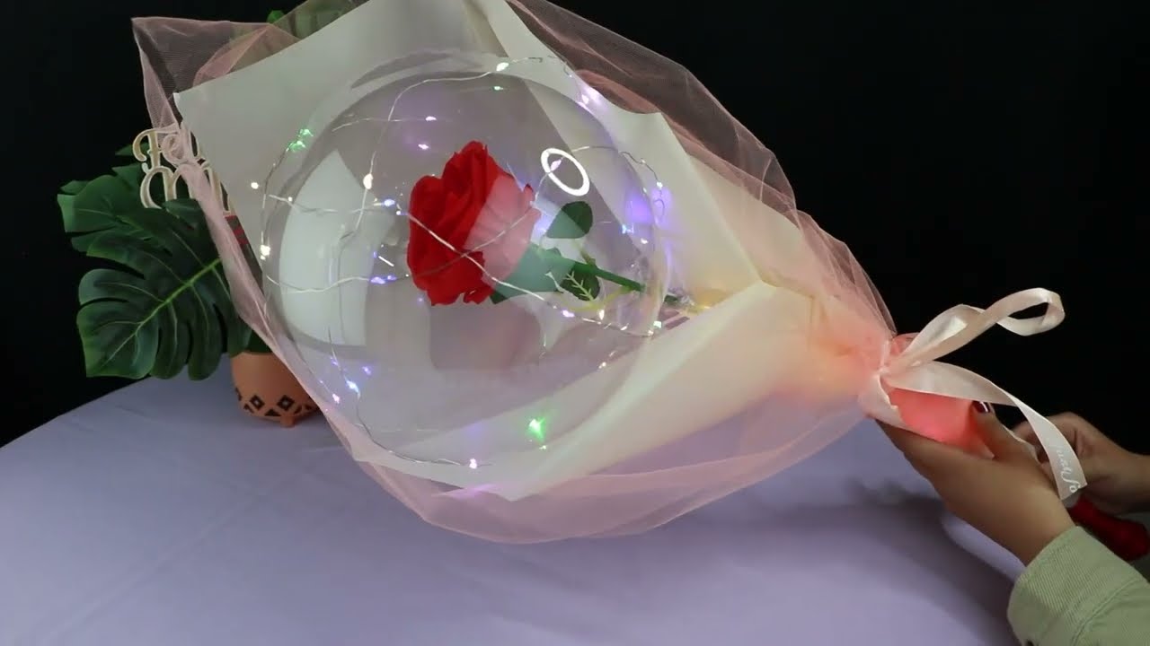 Globo led con rosa 💐❤️