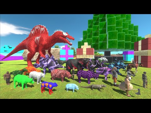 Escape from SPIDERMAN SPINOSAURUS - Escape from Monster - Animal Revolt Battle Simulator