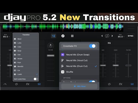 Djay Pro 5.2 New Transitions | crossfader FX and Video Mode