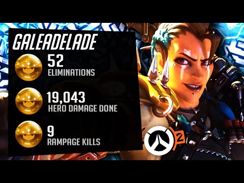 GALE - JUNKER QUEEN IS IMBA?! 52 ELIMS! [ Overwatch 2 Beta Gameplay ]
