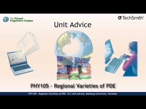 PHY105 - Unit Advice (Regional Varieties of PDE)