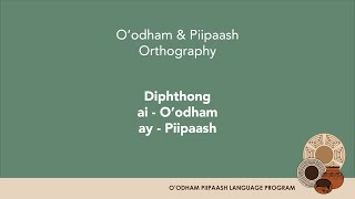 O'odham / Piipaash Orthography: Diphthong AI/AY
