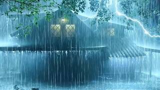 Deep Sleep Instantly in 3 Minutes on Stormy Night | Heavy Rainstorm on Tin Roof & Strong Thunder