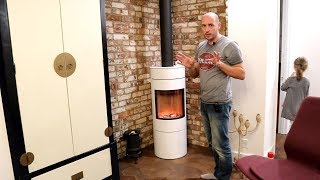 Видео обзор печи камина Rais Viva 120 White. Угловой камин в современном доме