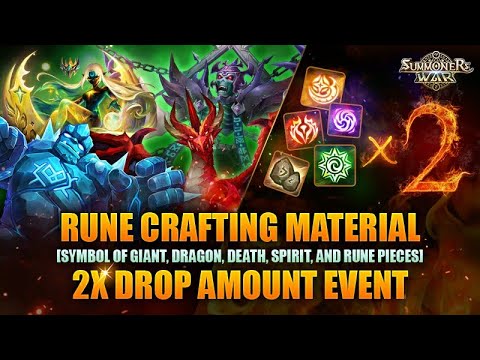 🌟🤩[Event] Rune Crafting Materials [Symbol of Rune Piece] 2x Drop Amount Event🤩🌟 - Summoners War