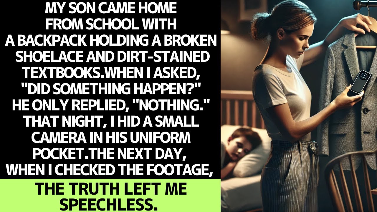 MY SON CAME HOME WITH A DIRTY BAG. I HID A CAMERA—THE FOOTAGE LEFT ME SPEECHLESS.
