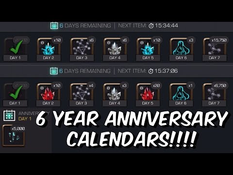 6 Year Anniversary Calendars are STACKED - Thronebreaker VS Cavalier - Marvel Contest of Champions