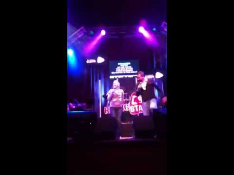 Ashley and Brian singing at Rising Star